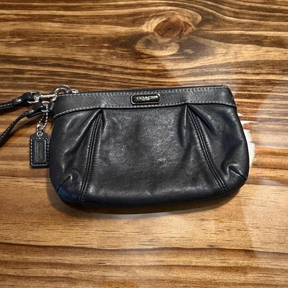 Coach Midnight Leather Wristlet